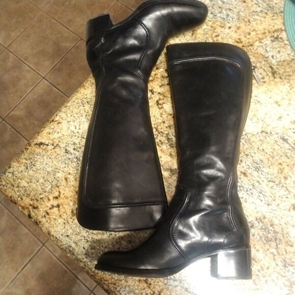 Franco Sarto Medium Leather Tall Zipper Boot Womens sz 7 M style 23487001 - Picture 6 of 12